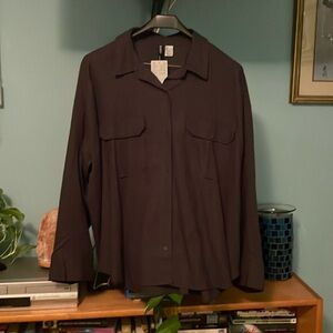 Divided linen blend shirt